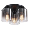 Searchlight - Luminaria de techo SWEDEN 3xE27/60W/230V Ø 39 cm negro/ahumado