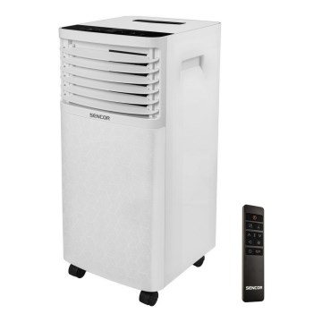 Sencor - Acondicionador de aire móvil con pantalla LCD 3en1 930W/230V 7000 BTU Wi-Fi blanco + mando a distancia
