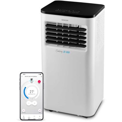 Sencor - Aire acondicionado móvil inteligente 3en1 con accesorios completos 1050W/230V 10000 BTU Wi-Fi + control remoto