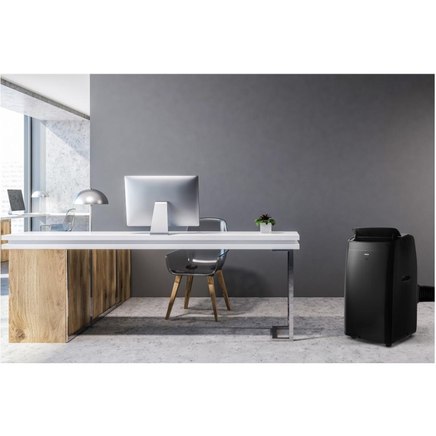 Sencor - Aire acondicionado móvil inteligente Incluye accesorios completos 900W/230V 9000 BTU Wi-Fi negro + control remoto