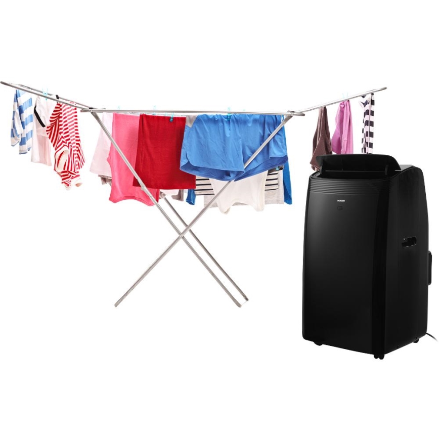 Sencor - Aire acondicionado móvil inteligente Incluye accesorios completos 900W/230V 9000 BTU Wi-Fi negro + control remoto