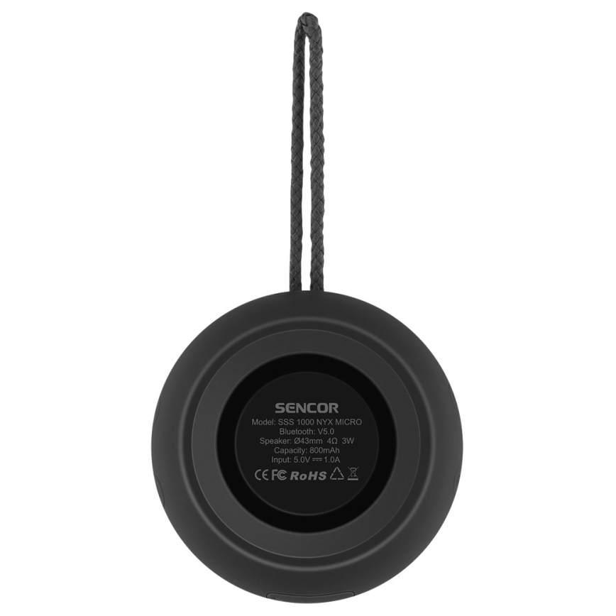 Sencor - Altavoz inalámbrico 3W 800 mAh IPX4 negro