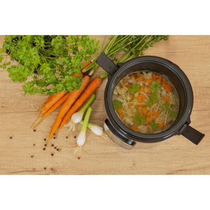 Sencor - Arrocera multifuncional 350W/230V 0,6 l acero inoxidable/negro