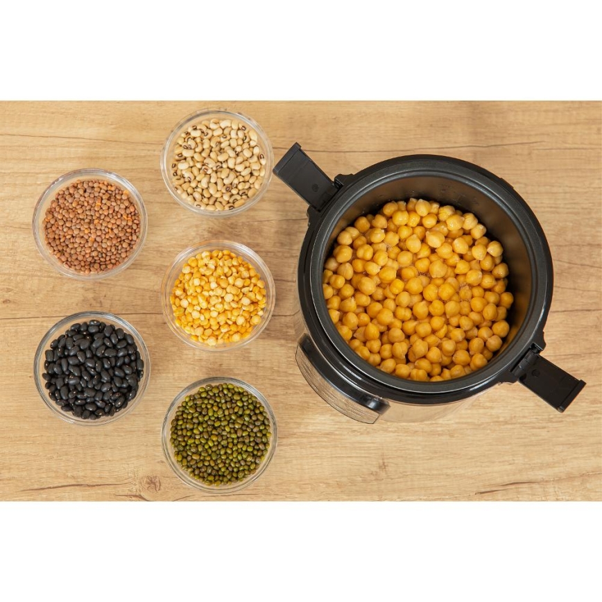 Sencor - Arrocera multifuncional 350W/230V 0,6 l acero inoxidable/negro