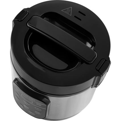Sencor - Arrocera multifuncional 350W/230V 0,6 l acero inoxidable/negro