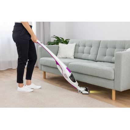 Sencor - Aspirador en barra con cepillo eléctrico giratorio 2en1 110W/14,8V 2200 mAh blanco