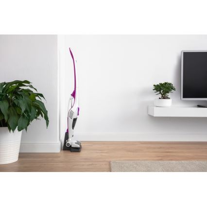 Sencor - Aspirador en barra con cepillo eléctrico giratorio 2en1 110W/14,8V 2200 mAh blanco