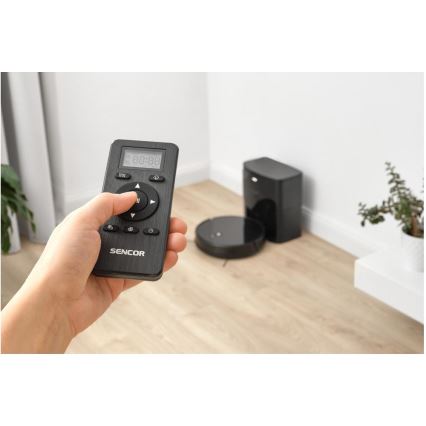 Sencor - Robot aspirador 2 en 1 con mopa, 16W/2600 mAh, Wi-Fi, negro + control remoto