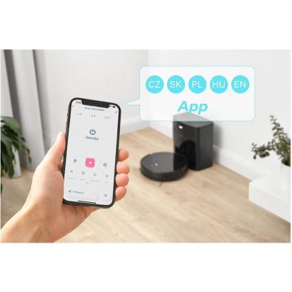 Sencor - Robot aspirador 2 en 1 con mopa, 16W/2600 mAh, Wi-Fi, negro + control remoto