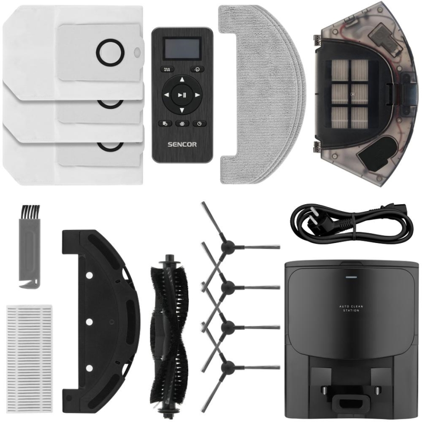 Sencor - Robot aspirador 2 en 1 con mopa, 16W/2600 mAh, Wi-Fi, negro + control remoto