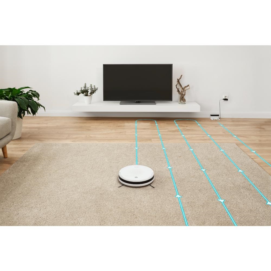 Sencor - Aspiradora robótica con fregona 2en1 18W/1500 mAh blanco + control remoto
