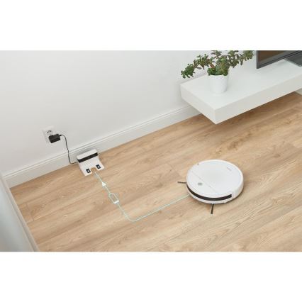 Sencor - Aspiradora robótica con fregona 2en1 18W/1500 mAh blanco + control remoto