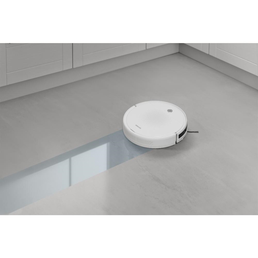 Sencor - Aspiradora robótica con fregona 2en1 18W/1500 mAh blanco + control remoto
