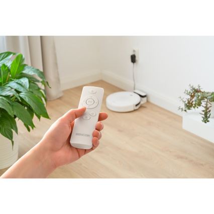 Sencor - Aspiradora robótica con fregona 2en1 18W/1500 mAh blanco + control remoto