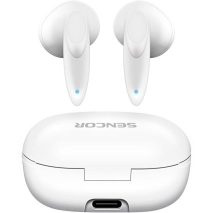 Sencor - Auriculares inalámbricos 230 mAh + 2x 25 mAh IPX4 blanco