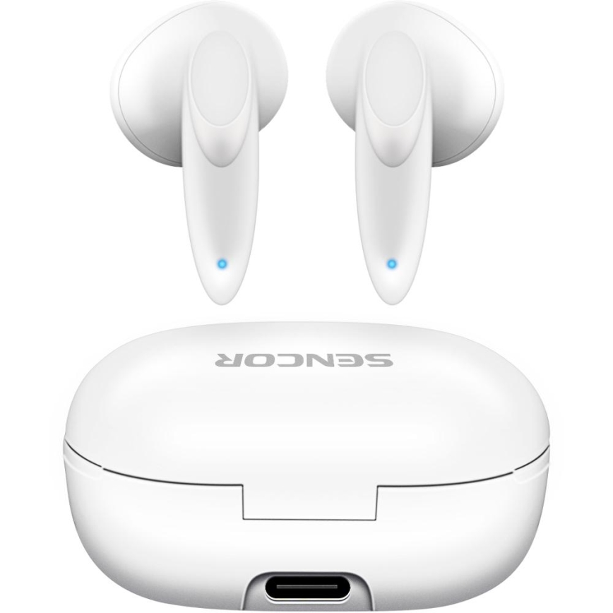 Sencor - Auriculares inalámbricos 230 mAh + 2x 25 mAh IPX4 blanco
