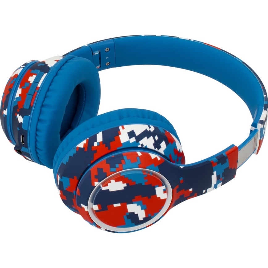 Sencor - Auriculares inalámbricos con micrófono 3,7V/400 mAh azul/rojo