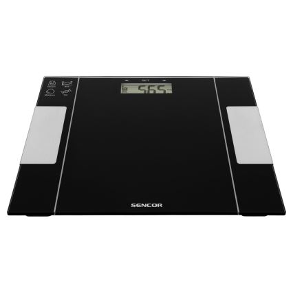 Sencor - Báscula personal de fitness inteligente 1xCR2032 negro