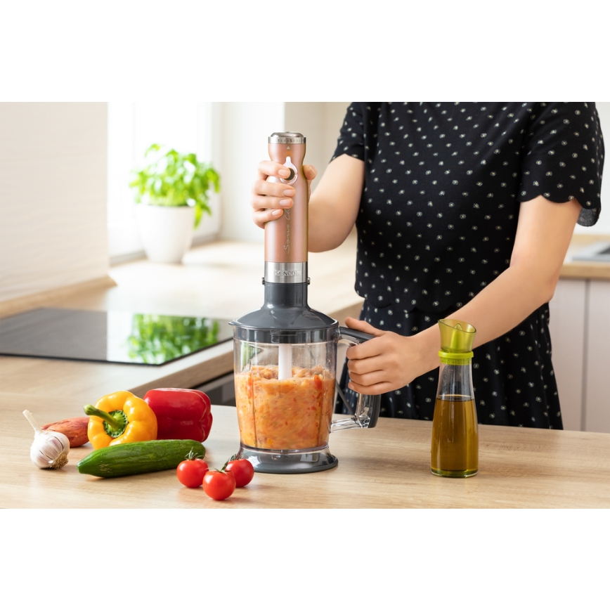 Sencor - Batidora de mano 4en1 1200W/230V acero inoxidable/cobre