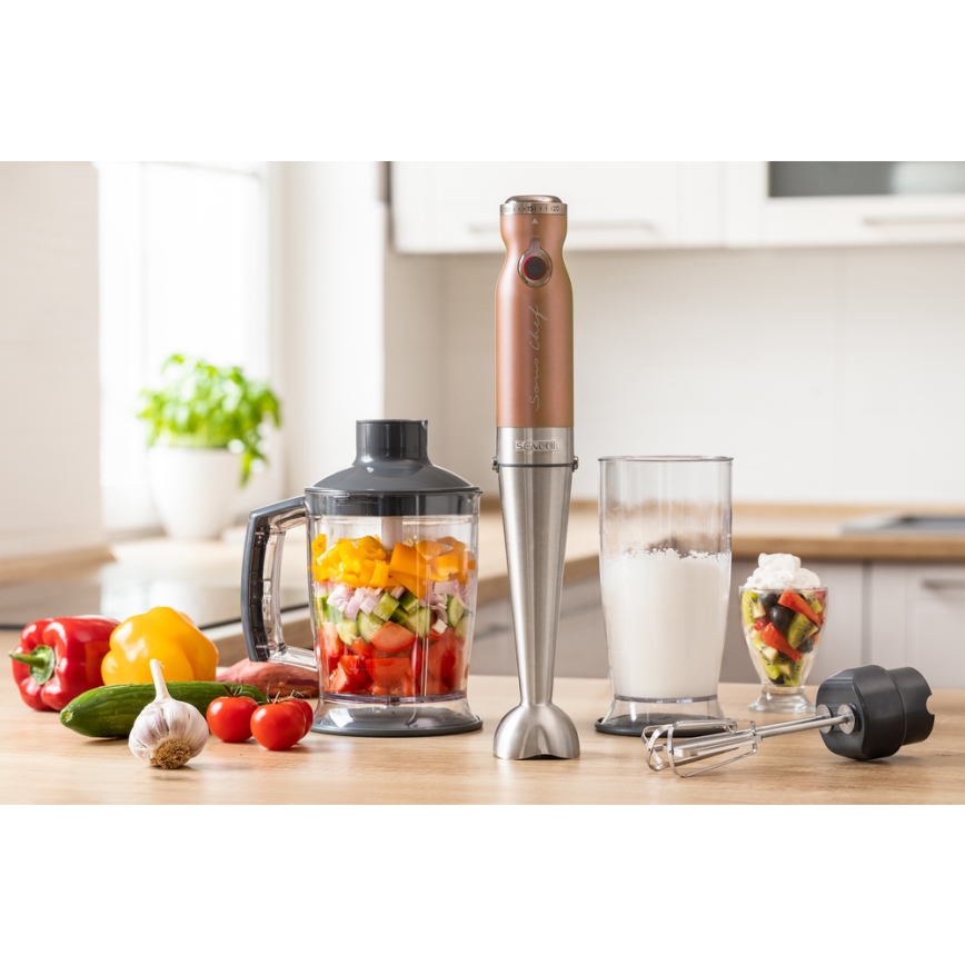 Sencor - Batidora de mano 4en1 1200W/230V acero inoxidable/cobre