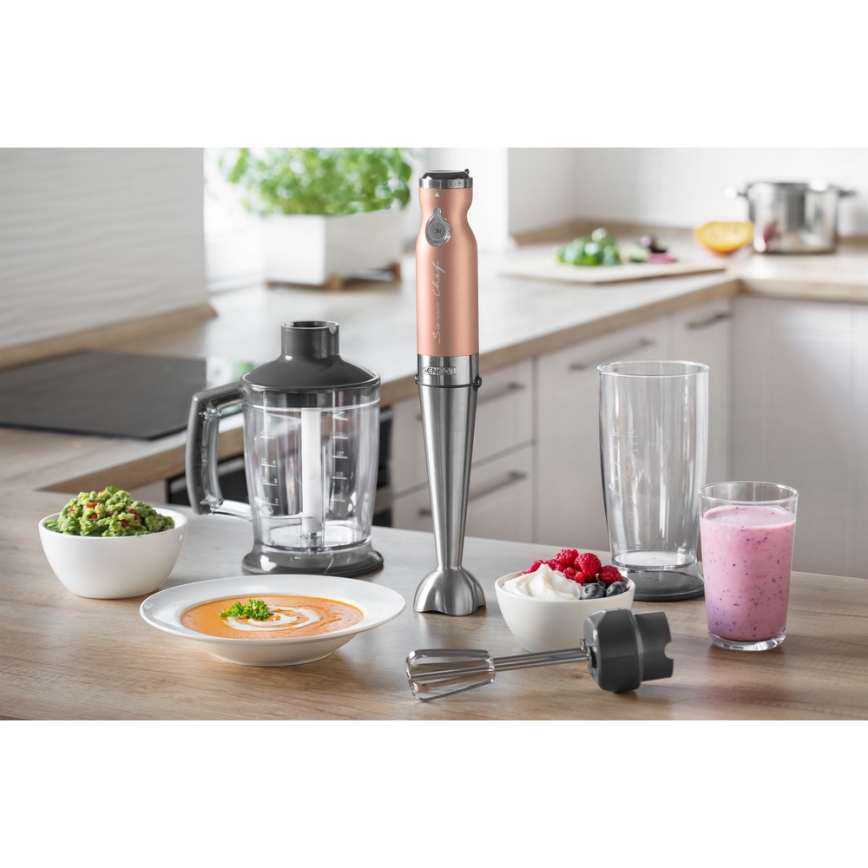 Sencor - Batidora de mano 4en1 1200W/230V acero inoxidable/cobre