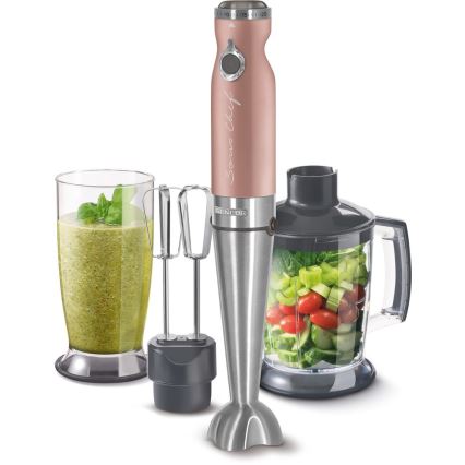 Sencor - Batidora de mano 4en1 1200W/230V acero inoxidable/oro rosa