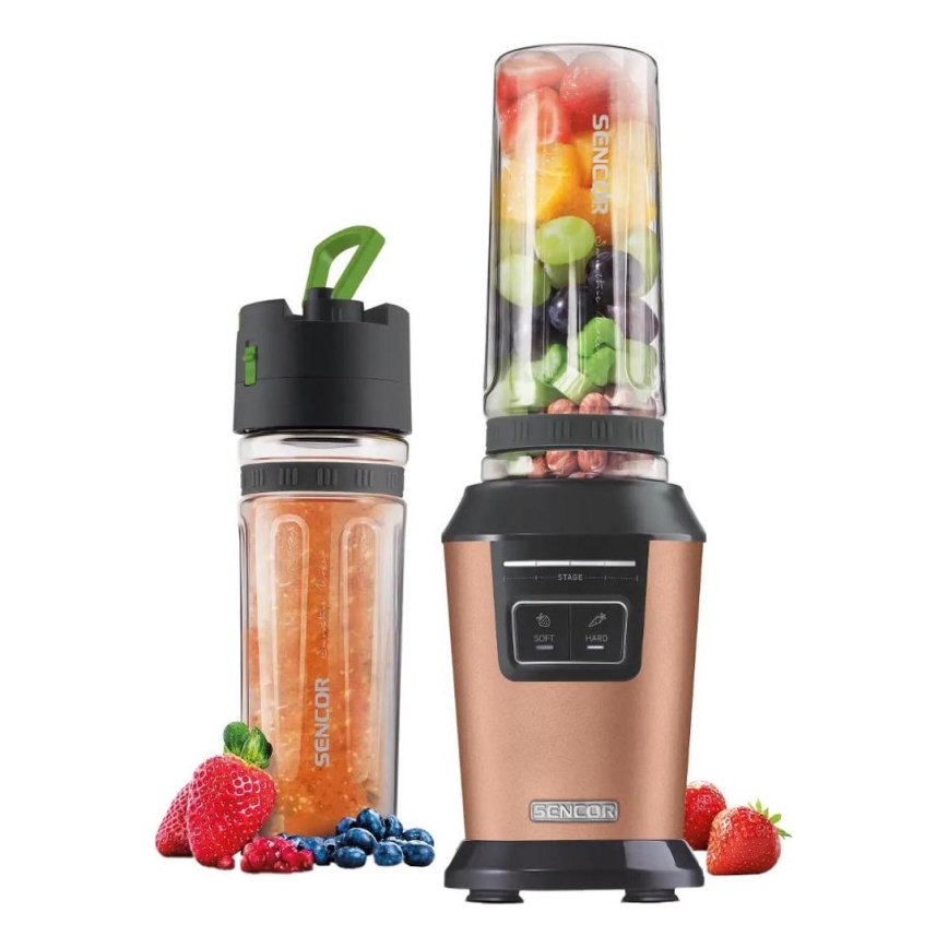 Sencor - Batidora para smoothies con accesorios 800W/230V, acabado en cobre