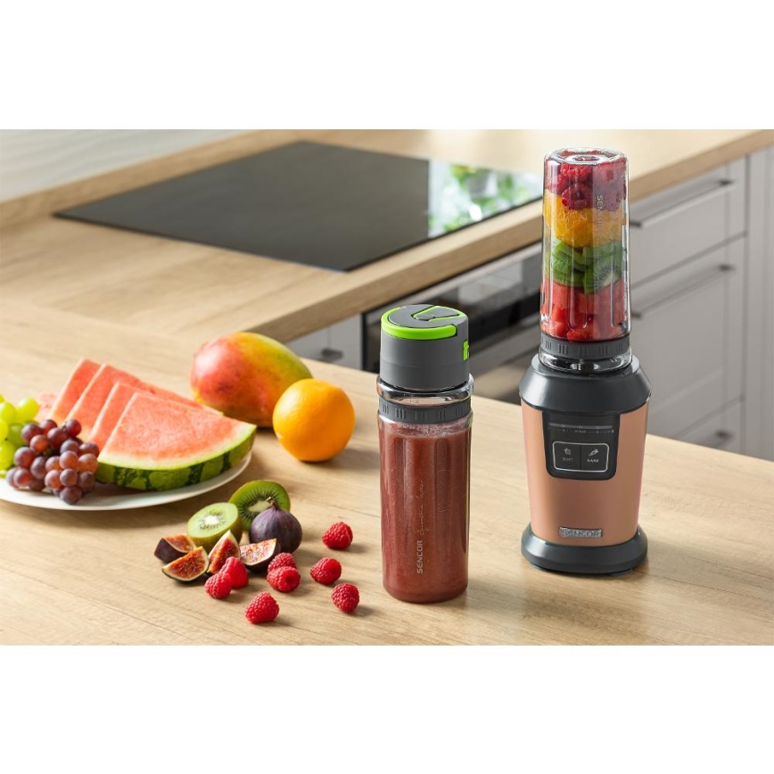 Sencor - Batidora para smoothies con accesorios 800W/230V, acabado en cobre