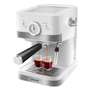 Sencor - Cafetera espresso de palanca 1050W/230V blanca/cromo mate