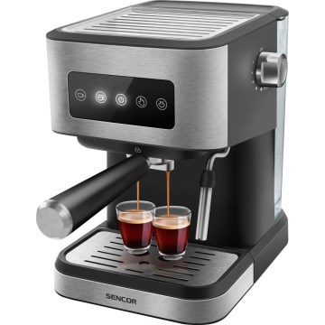 Sencor - Cafetera espresso de palanca 1050W/230V negra/cromo mate