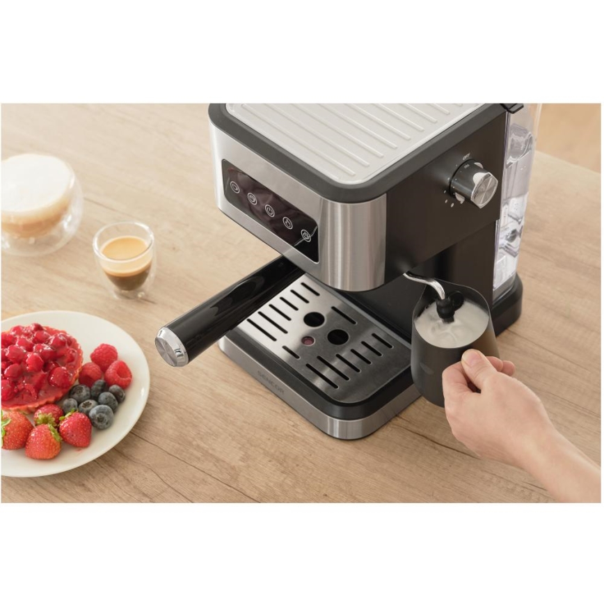 Sencor - Cafetera espresso de palanca 1050W/230V negra/cromo mate