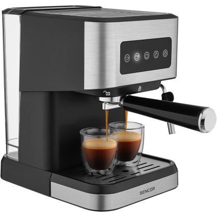 Sencor - Cafetera espresso de palanca 1050W/230V negra/cromo mate