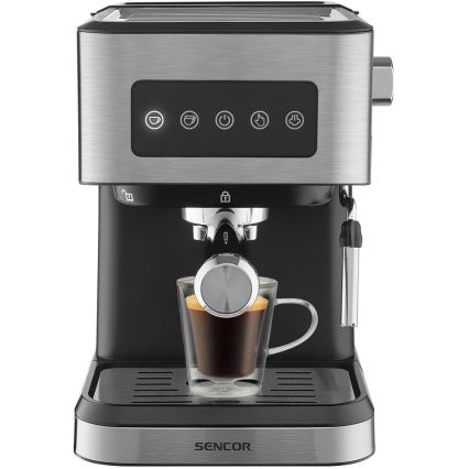 Sencor - Cafetera espresso de palanca 1050W/230V negra/cromo mate