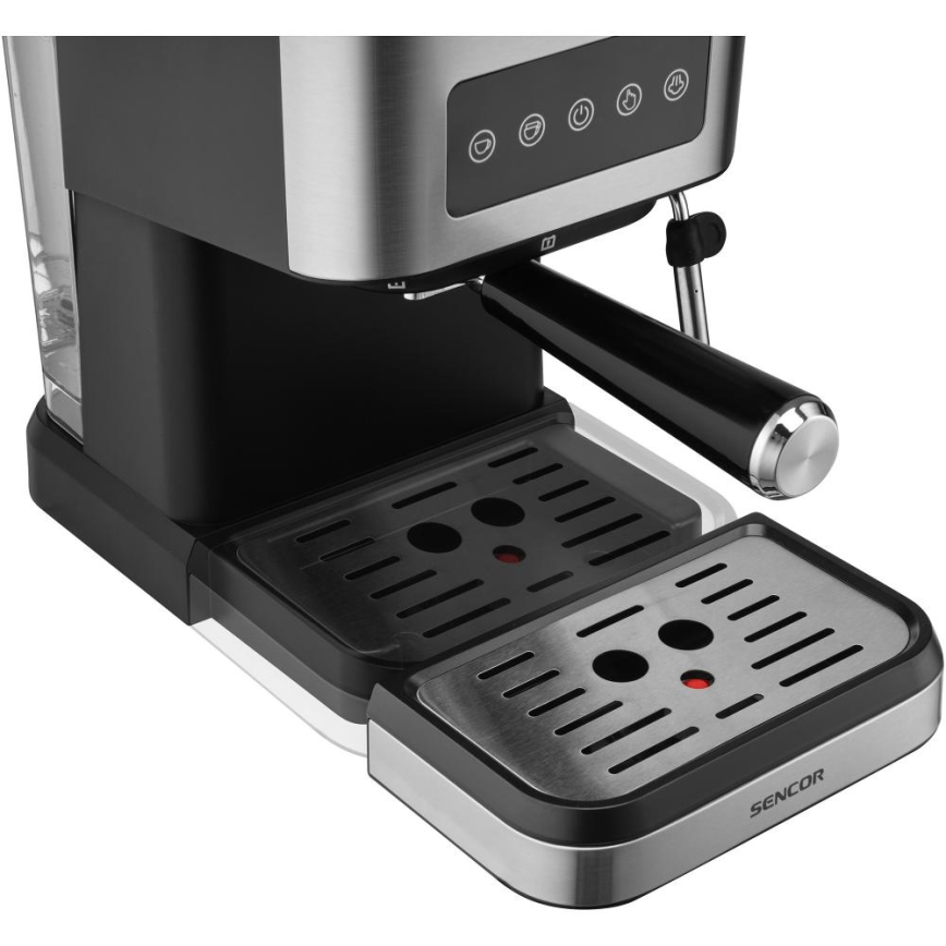 Sencor - Cafetera espresso de palanca 1050W/230V negra/cromo mate