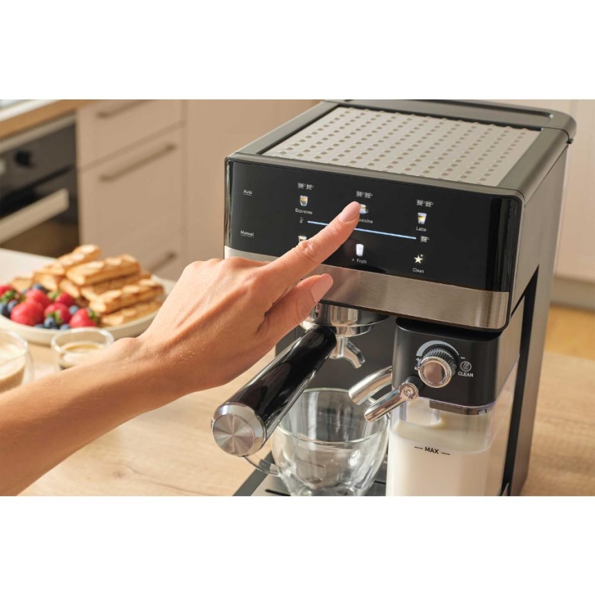 Sencor - Cafetera espresso de palanca 1350W/230V negro/cromo mate