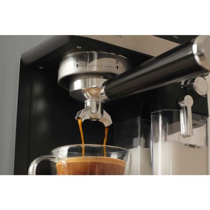 Sencor - Cafetera espresso de palanca 1350W/230V negro/cromo mate