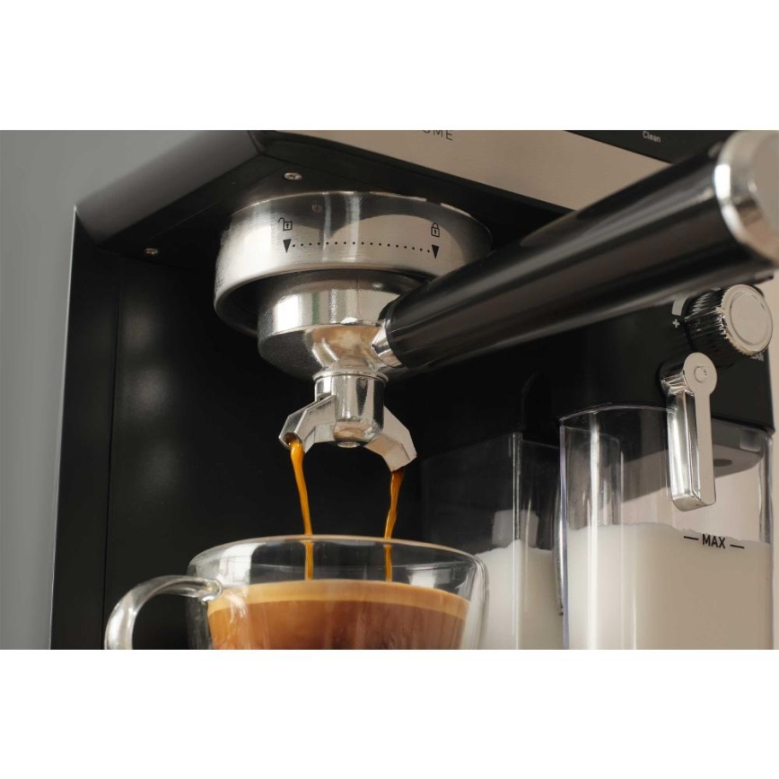 Sencor - Cafetera espresso de palanca 1350W/230V negro/cromo mate
