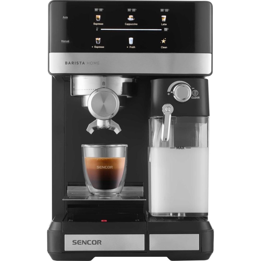 Sencor - Cafetera espresso de palanca 1350W/230V negro/cromo mate