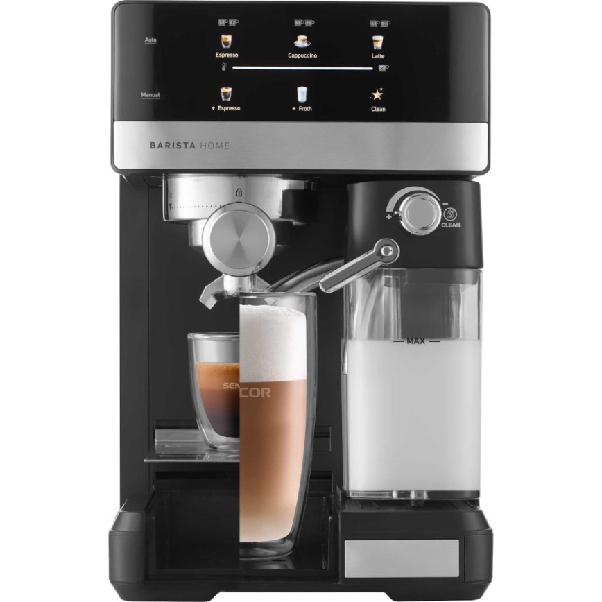 Sencor - Cafetera espresso de palanca 1350W/230V negro/cromo mate