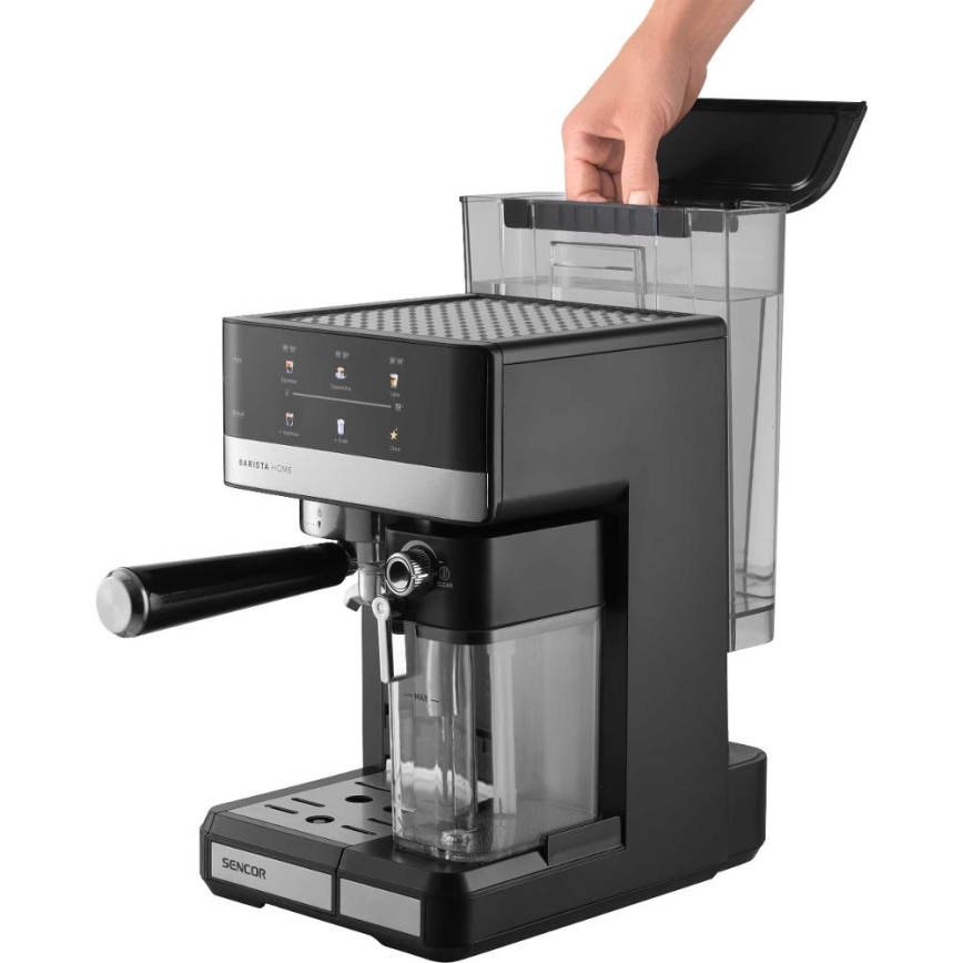 Sencor - Cafetera espresso de palanca 1350W/230V negro/cromo mate