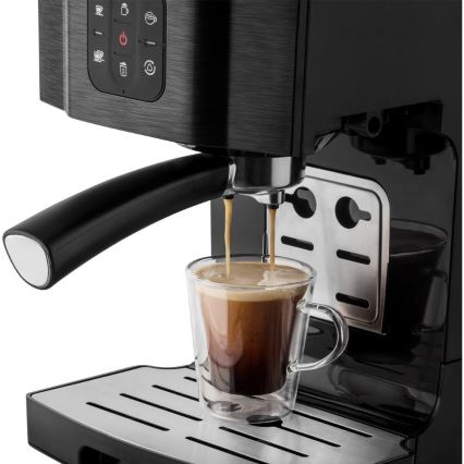 Sencor - Cafetera espresso de palanca 1450W/230V negra/cromo mate