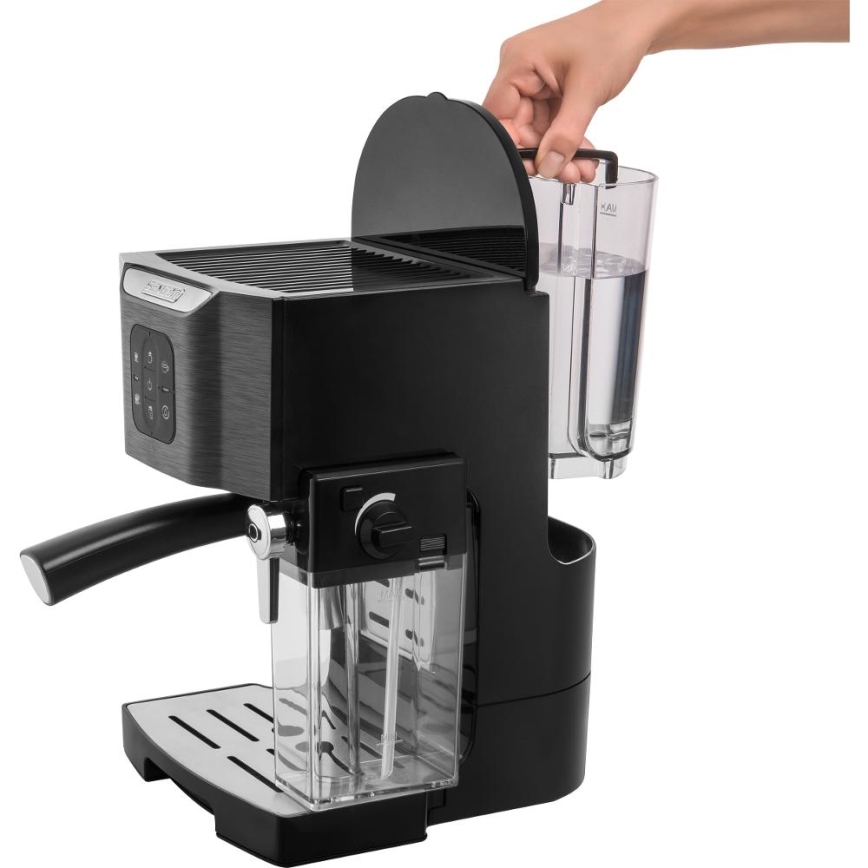 Sencor - Cafetera espresso de palanca 1450W/230V negra/cromo mate