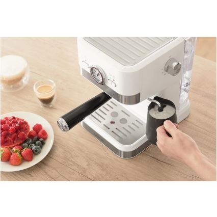 Sencor - Cafetera espresso de palanca 1050W/230V blanca/cromo mate