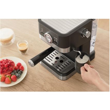 Sencor - Cafetera espresso de palanca 1050W/230V negra/cromo mate