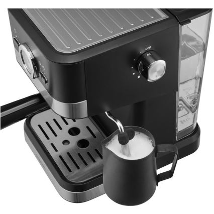 Sencor - Cafetera espresso de palanca 1050W/230V negra/cromo mate