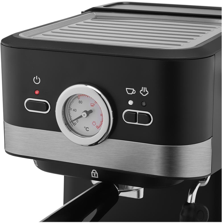 Sencor - Cafetera espresso de palanca 1050W/230V negra/cromo mate