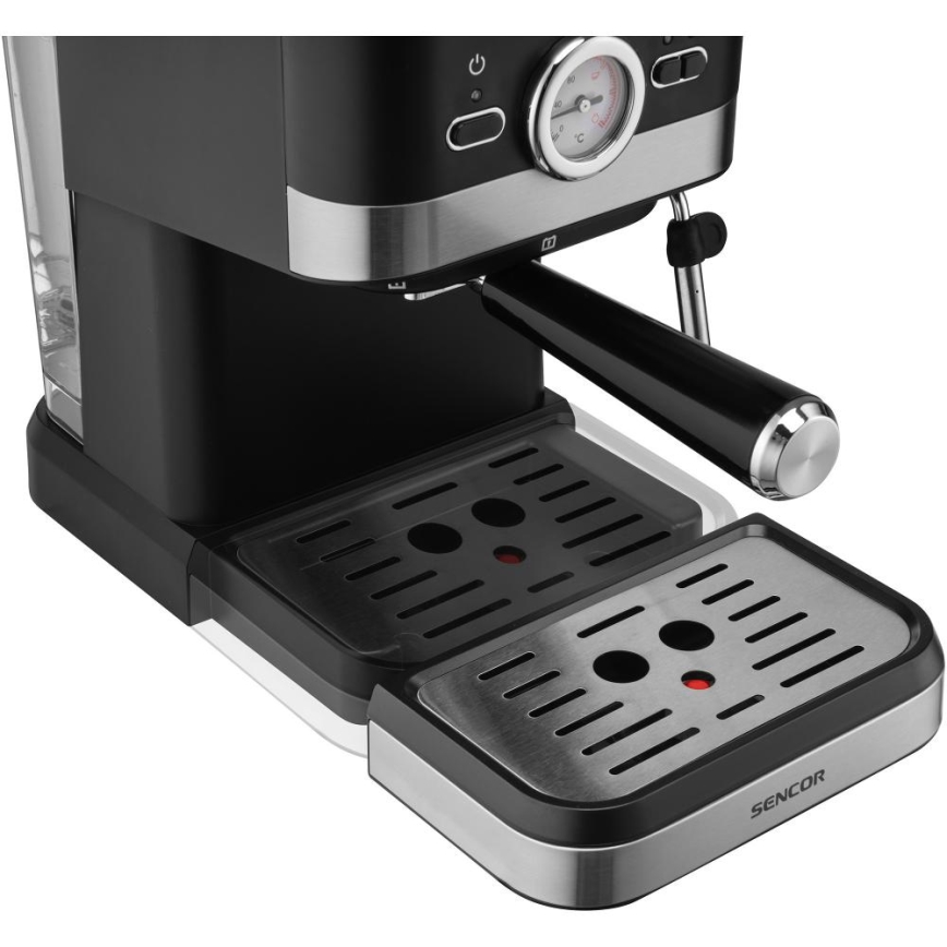 Sencor - Cafetera espresso de palanca 1050W/230V negra/cromo mate