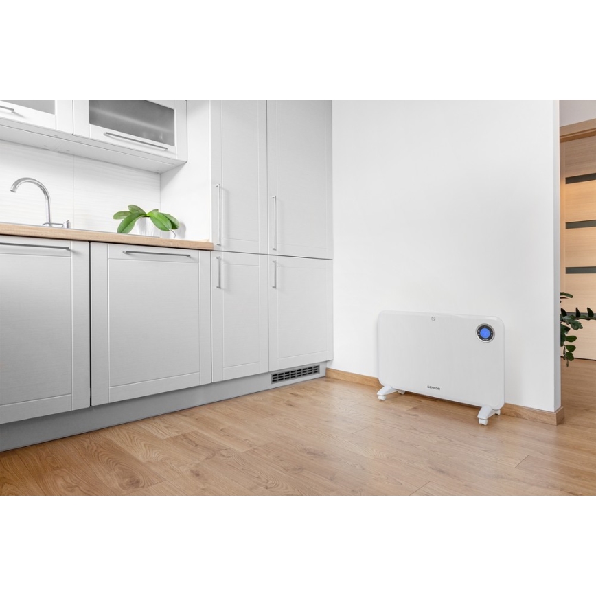 Sencor - Calefactor convectivo con pantalla LCD y termostato 750W/1500W/230V IP24