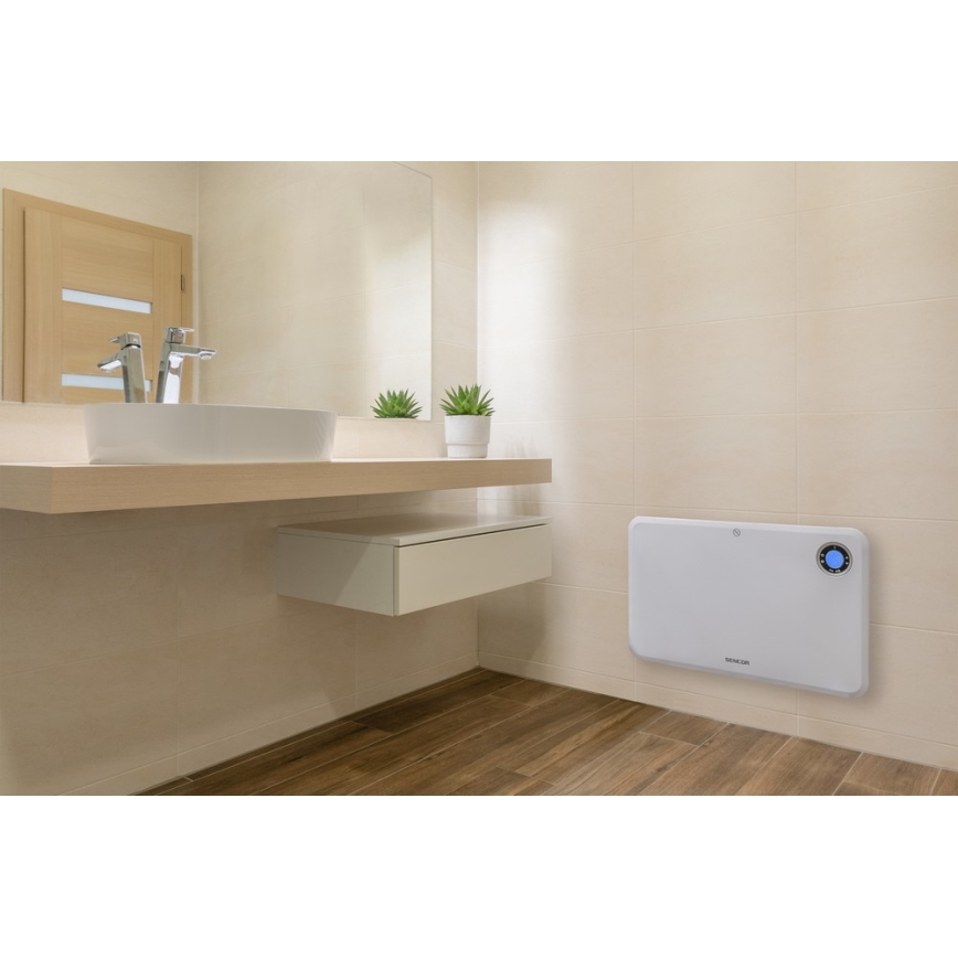 Sencor - Calefactor convectivo con pantalla LCD y termostato 750W/1500W/230V IP24