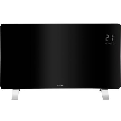 Sencor - Calefactor convector eléctrico inteligente 1200/2400W/230V IP24 Wi-Fi negro